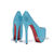 Blue Crystal Red Sole Ultra High Platform Pump