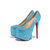 Blue Crystal Red Sole Ultra High Platform Pump