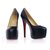 Black Lambskin Leather Ultra High Hidden Platform Pump