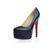 Black Lambskin Leather Ultra High Hidden Platform Pump