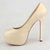 Nude Lambskin Leather Ultra High Hidden Platform Pump