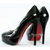 Black Lambskin Leather Red Sold Ultra High Platform Pump