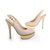 Light Pink Lamb Leather Gold Platform Slingback Pump