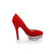 Red Suede Leather Stave Platform Pump