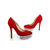 Red Suede Leather Stave Platform Pump