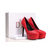 Quilting red Leather Platform Pump