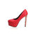 Quilting red Leather Platform Pump