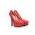 Lizard pattern red leather platform pump