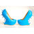 Vivid Blue Leather Wedge Pump With Back Heel Stud