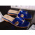 Blue patent leather slipper