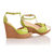 Olive Leather T-shape Platform Pump Sandal