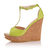 Olive Leather T-shape Platform Pump Sandal