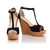 Black Suede Leather T-shape Platform Pump Sandal