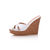 White Patent Leather Wedge Pump Slipper