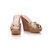 Beige Snake Skin Leather Leather Wedge Pump Slipper