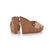 Beige Snake Skin Leather Leather Wedge Pump Slipper