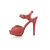 Red Suede Snake Skin Leather Peep Toe Platform Pump Sandal