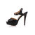 Black Suede Snake Skin Leather Peep Toe Platform Pump Sandal