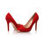 Red suede leather metal point head pump