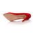 Red suede leather metal point head pump