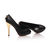 Black leather pump