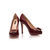 Claret leather logo plate pump