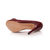 Claret leather bow-tie peep toe pump