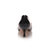 Black leather rivet metal toe pump