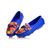 Blue Leather With Pattern Panel Loafer