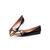 Black patent leather golden point head flat