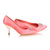 Pink Satin Pointed Pump with Diamond Square Logo