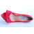 Red & Rose Lace Bow Tie Peep Toe Pump