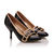 Black Patent Leather Buckle Strap Pump