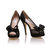 Black Lace Bow-tie Peep Toe Pump