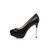 Black leather platform pump