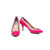 Fuchsia leather with rivet pump