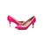 Fuchsia leather with rivet pump