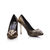 Metallic leather point head pump