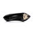 Black patent leather point head pump