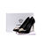 Black patent leather point head pump