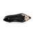 Black patent leather point head flat