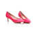 Fuchsia patent leather pointed head pump