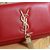 Red Leather Clutch with Metal Tassel