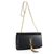 Black Leather Clutch with Metal Tassel