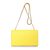 Yellow Leather Clutch with Metal Tassel