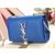 Blue Leather Clutch with Metal Tassel