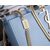 Light Blue Leather Clutch with Metal Tassel