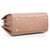 Beige leather handle bag