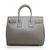 Gray leather handle bag