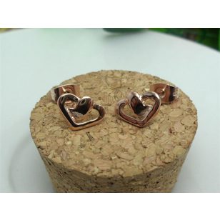 Rose Gold Titanium Steel Hearts earring